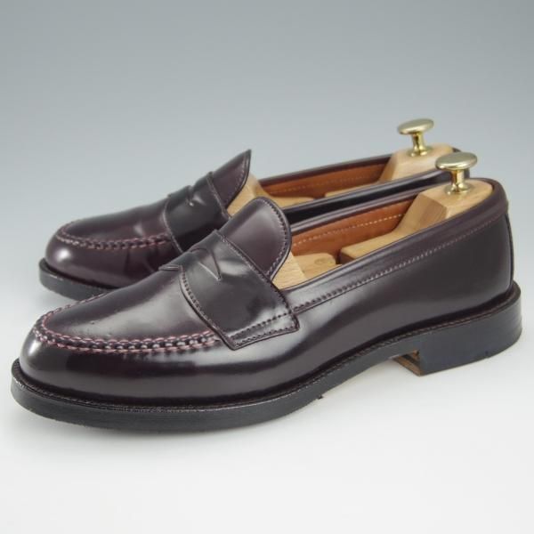 極美品★オールデン 6.5E【コードバン仕様★986/ヴァンラスト】#8/赤茶/バーガンディー/コインローファー/メンズ/バンラスト/ALDEN★h975