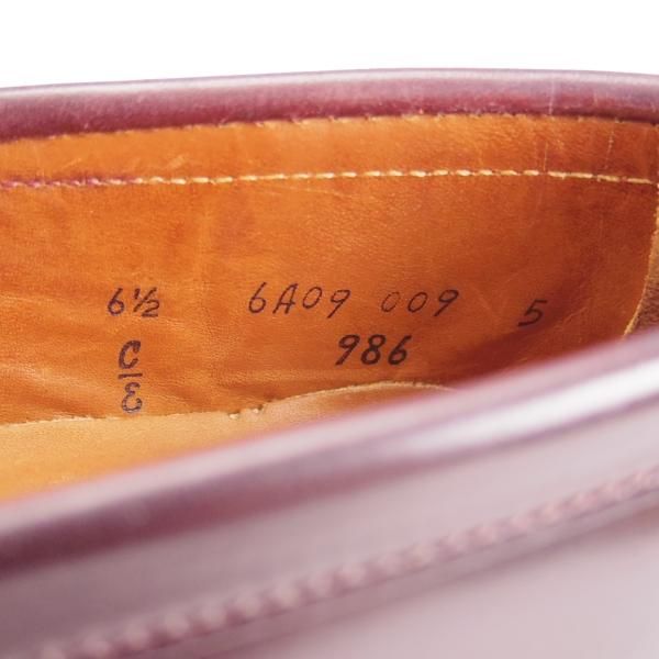 極美品★オールデン 6.5E【コードバン仕様★986/ヴァンラスト】#8/赤茶/バーガンディー/コインローファー/メンズ/バンラスト/ALDEN★h975