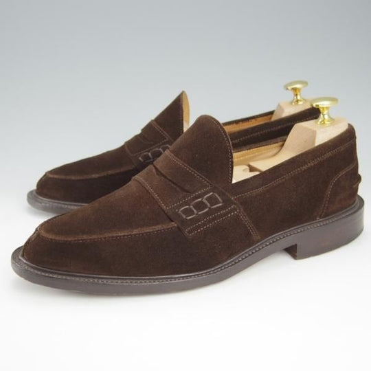 ★トリッカーズ UK7程度【モデル定価￥84,700-★コインローファー/JAMES】M3227/スエード/濃茶/メンズ/Tricker's★h976