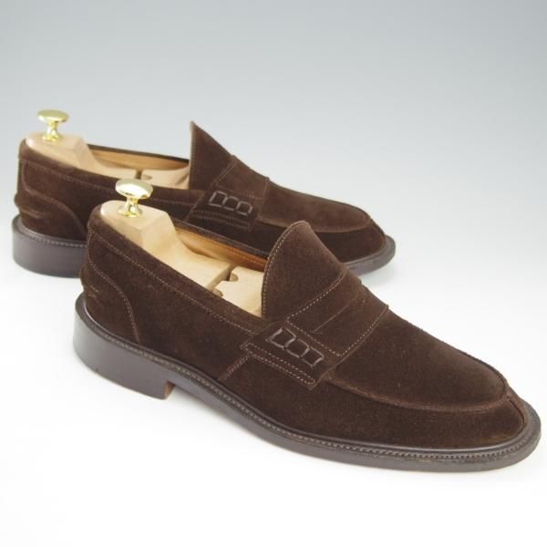 ★トリッカーズ UK7程度【モデル定価￥84,700-★コインローファー/JAMES】M3227/スエード/濃茶/メンズ/Tricker's★h976