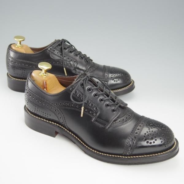 極美品★フットザコーチャー(レディース) SIZE 5.5【定価￥66,000-★セミブローグ/MENDELL】オイルドレザー/黒/foot the coacher★h977
