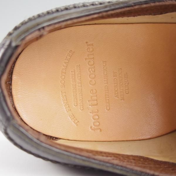 極美品★フットザコーチャー(レディース) SIZE 5.5【定価￥66,000-★セミブローグ/MENDELL】オイルドレザー/黒/foot the coacher★h977