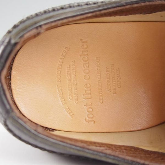 極美品★フットザコーチャー(レディース) SIZE 5.5【定価￥66,000-★セミブローグ/MENDELL】オイルドレザー/黒/foot the coacher★h977