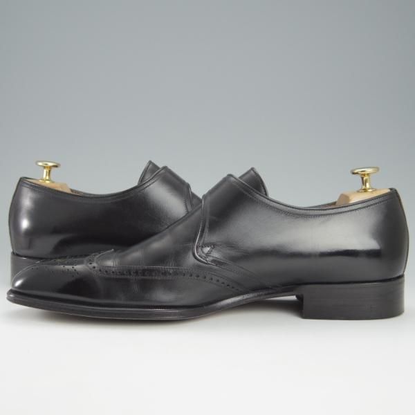 極上★(伊)ア・テストーニ SIZE 8.5【上級★ブラックラベル/BLACK LABEL】モンクストラップ/カーフ/黒/メンズ/a.testoni★h978