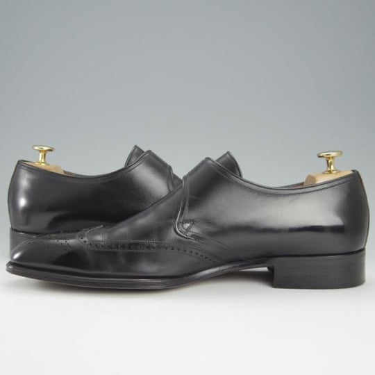 極上★(伊)ア・テストーニ SIZE 8.5【上級★ブラックラベル/BLACK LABEL】モンクストラップ/カーフ/黒/メンズ/a.testoni★h978