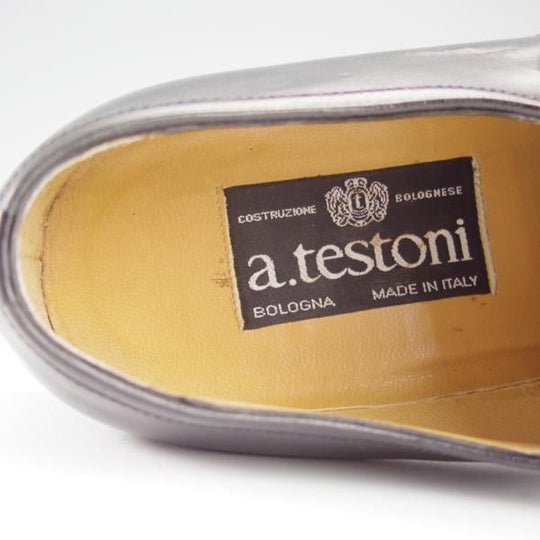 極上★(伊)ア・テストーニ SIZE 8.5【上級★ブラックラベル/BLACK LABEL】モンクストラップ/カーフ/黒/メンズ/a.testoni★h978