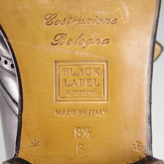 極上★(伊)ア・テストーニ SIZE 8.5【上級★ブラックラベル/BLACK LABEL】モンクストラップ/カーフ/黒/メンズ/a.testoni★h978