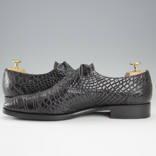 極上★(スペイン製)CARMINA/カルミナ SIZE 8【モデル定価￥181,500-★クロコダイル/トレーディングポスト別注】DEIAラスト/黒★h979