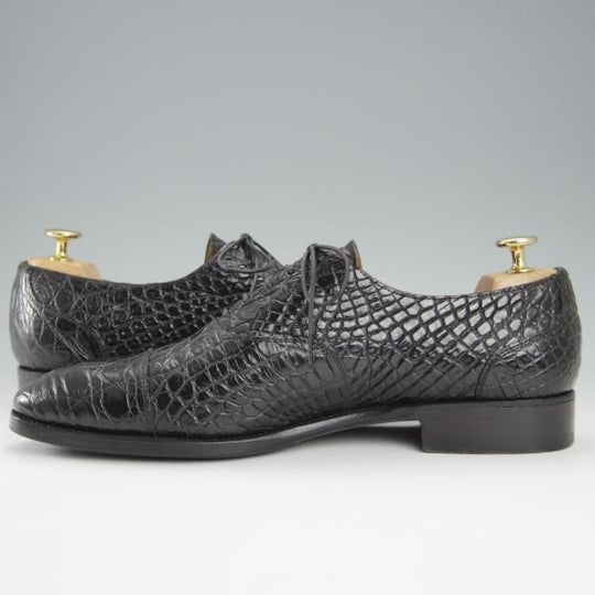 極上★(スペイン製)CARMINA/カルミナ SIZE 8【モデル定価￥181,500-★クロコダイル/トレーディングポスト別注】DEIAラスト/黒★h979