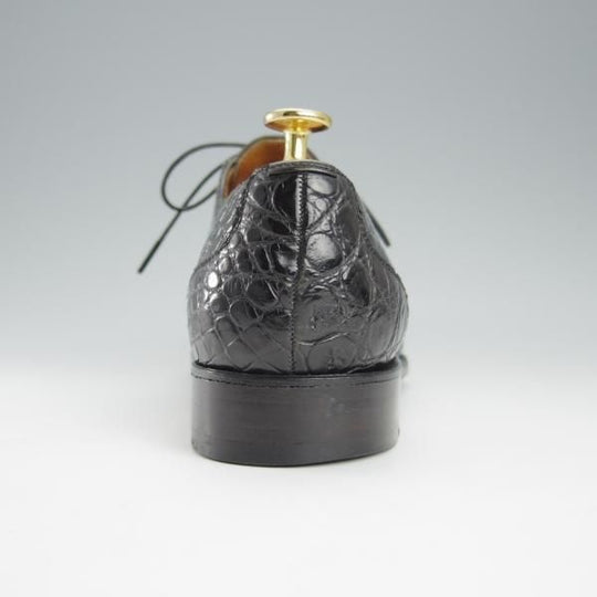 極上★(スペイン製)CARMINA/カルミナ SIZE 8【モデル定価￥181,500-★クロコダイル/トレーディングポスト別注】DEIAラスト/黒★h979