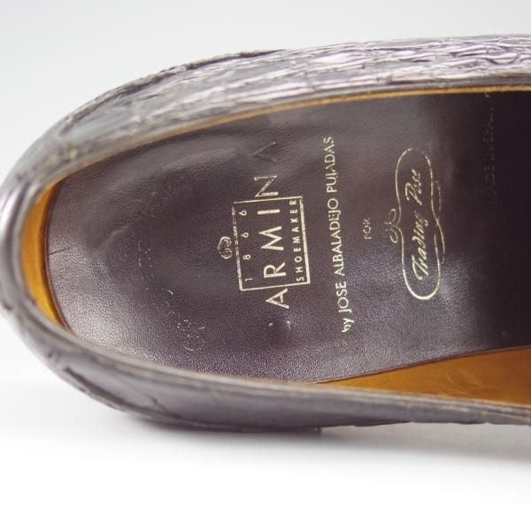 極上★(スペイン製)CARMINA/カルミナ SIZE 8【モデル定価￥181,500-★クロコダイル/トレーディングポスト別注】DEIAラスト/黒★h979