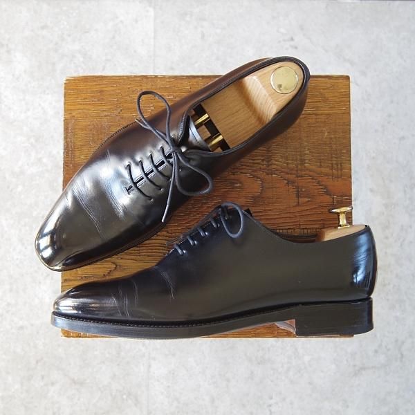 美品★(スペイン製)CARMINA/カルミナ SIZE 6.5【定価￥72,600-★ホールカット/910】RAINラスト/ボックスカーフ/黒/メンズ★h980