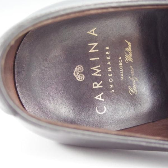 美品★(スペイン製)CARMINA/カルミナ SIZE 6.5【定価￥72,600-★ホールカット/910】RAINラスト/ボックスカーフ/黒/メンズ★h980