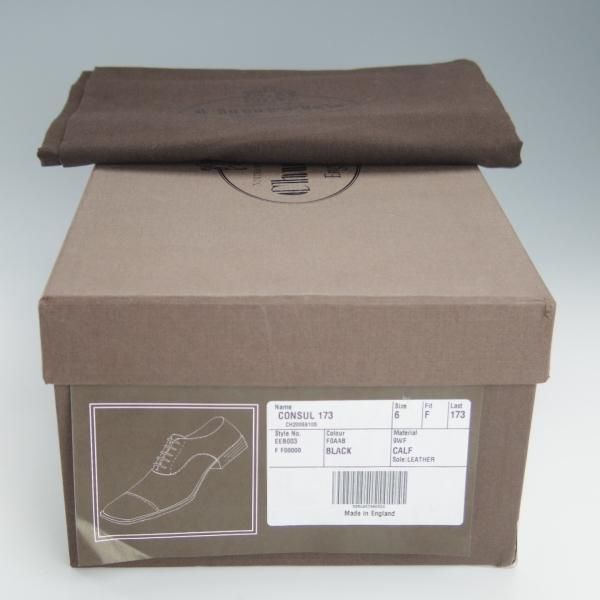 ほぼ試着程度★チャーチ 60F/UK6【定価￥144,100-★コンサル/CONSUL】173ラスト/ストレートチップ/カーフ/黒/メンズ/Church's★h981