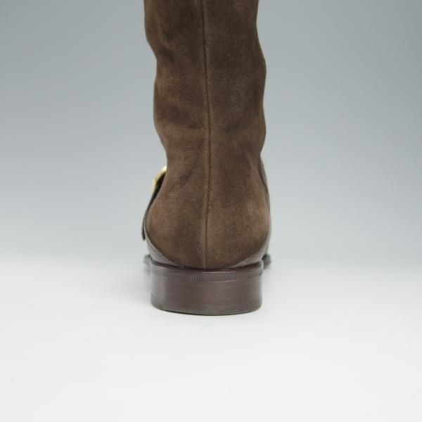 極上★(伊)タニノクリスチー(レディース) SIZE 36【定価￥199,500-★ロングブーツ/2117】スエード×カーフ/濃茶/TANINO CRISCI★h982