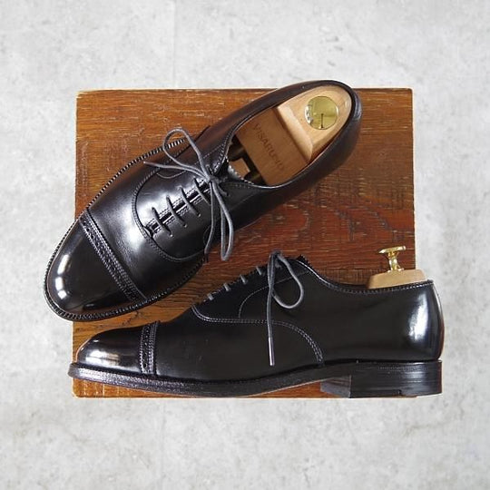 極美品★オールデン 6.5E【貴重★ハンプトンラスト/901】パンチドキャップトゥ/カーフ/黒/メンズ/Alden★h983