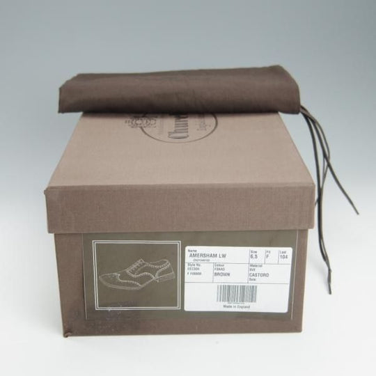 極美品★チャーチ 65F/UK6.5【貴重★104ラスト仕様のバーウッド似寄りモデル】ダイナイトソール/フルブローグ/濃茶/Church's★h985