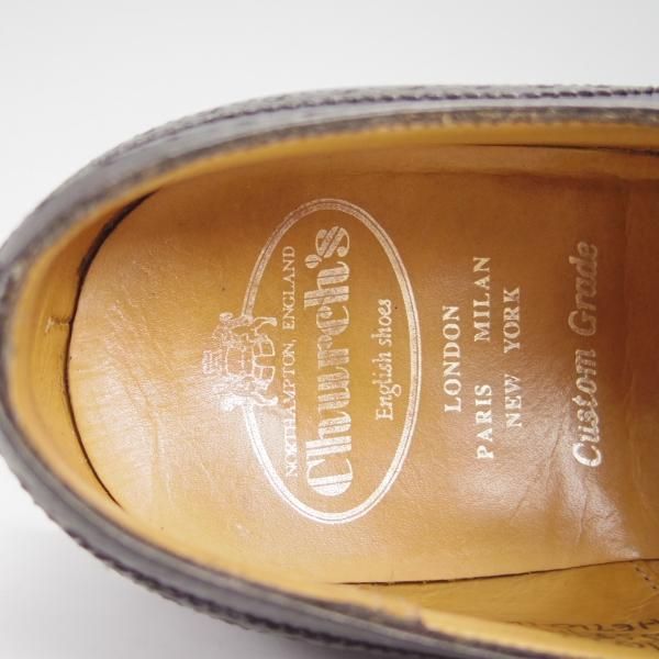 美品★チャーチ 80F/UK8【現行定価￥176,000-★100ラスト/CHETWYND/チェットウインド】フルブローグ/カーフ/黒/メンズ/Church's★h987