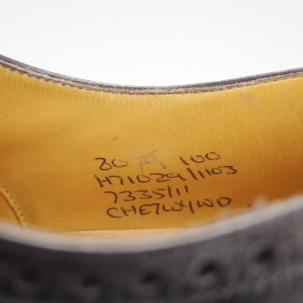 美品★チャーチ 80F/UK8【現行定価￥176,000-★100ラスト/CHETWYND/チェットウインド】フルブローグ/カーフ/黒/メンズ/Church's★h987