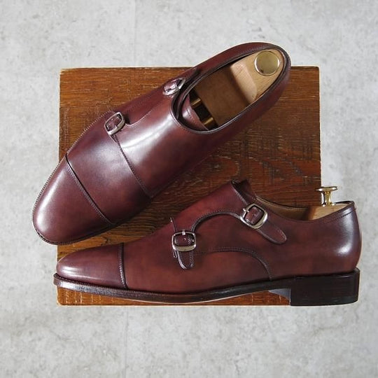 未使用★RAYMAR/レイマー SIZE 8【(伊)ZONTA社のミュージアムカーフ★ハンドソーンウェルテッド製法】RM1904/ダブルモンク/濃茶★h993