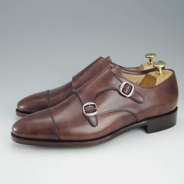 未使用★RAYMAR/レイマー SIZE 8【(伊)ZONTA社のミュージアムカーフ★ハンドソーンウェルテッド製法】RM1904/ダブルモンク/濃茶★h993