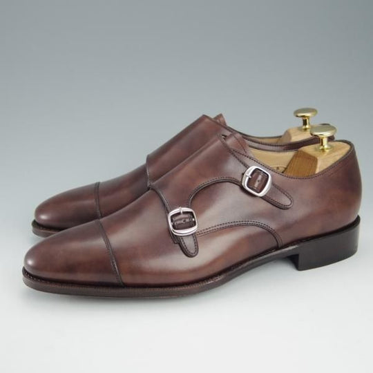 未使用★RAYMAR/レイマー SIZE 8【(伊)ZONTA社のミュージアムカーフ★ハンドソーンウェルテッド製法】RM1904/ダブルモンク/濃茶★h993