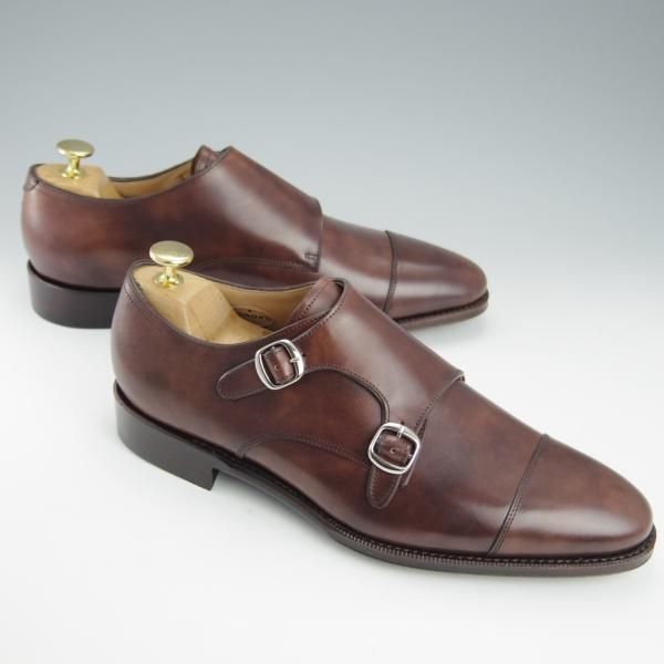 未使用★RAYMAR/レイマー SIZE 8【(伊)ZONTA社のミュージアムカーフ★ハンドソーンウェルテッド製法】RM1904/ダブルモンク/濃茶★h993