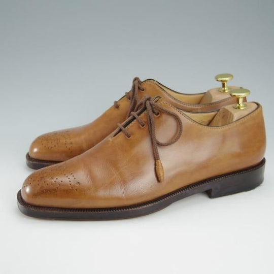 極上★(伊)タニノクリスチー SIZE 5【定価15万円以上★オックスフォードシューズ/131531】カーフ/茶/メンズ/TANINO CRISCI★h998