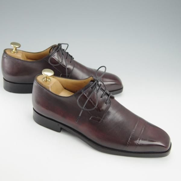 極上★(仏)ベルルッティ SIZE 6【シャドウステッチ仕様★ヴェネチアレザー/ダービーシューズ】赤茶/メンズ/Berluti★h999