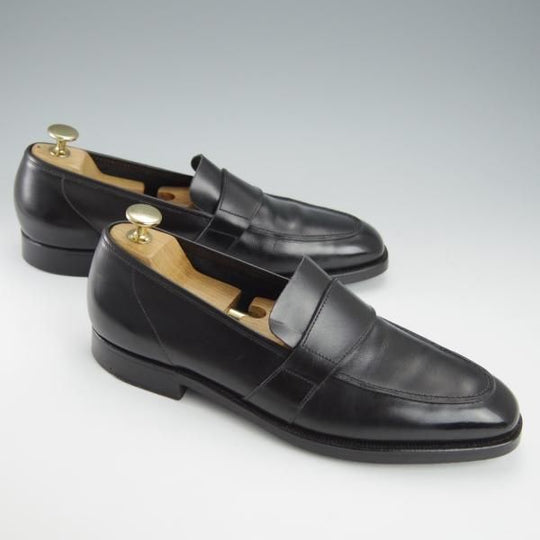 極上★クロケット&ジョーンズ UK6.5程度【★(英)ジョージクレバリー別注/GEORGE CLEVERLEY】ローファー/カーフ/黒/Crockett&Jones★i002