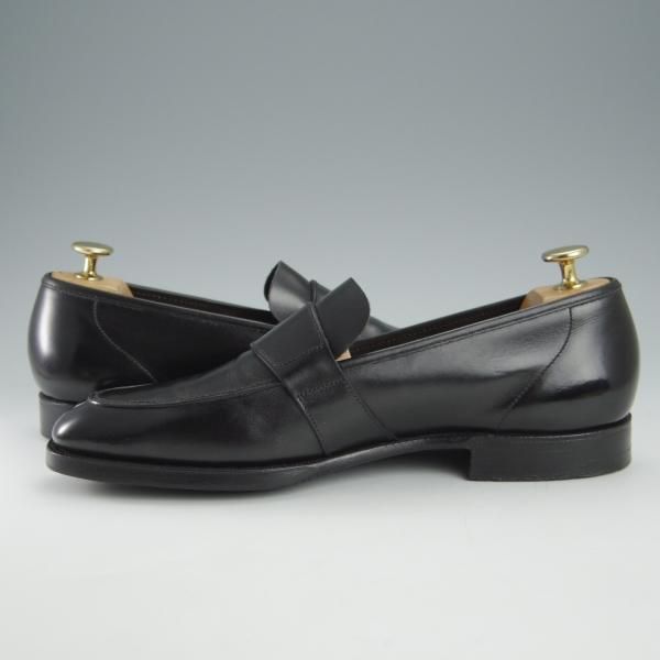 極上★クロケット&ジョーンズ UK6.5程度【★(英)ジョージクレバリー別注/GEORGE CLEVERLEY】ローファー/カーフ/黒/Crockett&Jones★i002