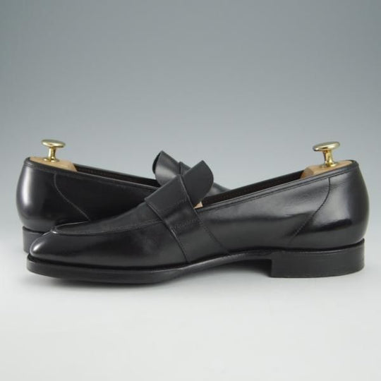 極上★クロケット&ジョーンズ UK6.5程度【★(英)ジョージクレバリー別注/GEORGE CLEVERLEY】ローファー/カーフ/黒/Crockett&Jones★i002