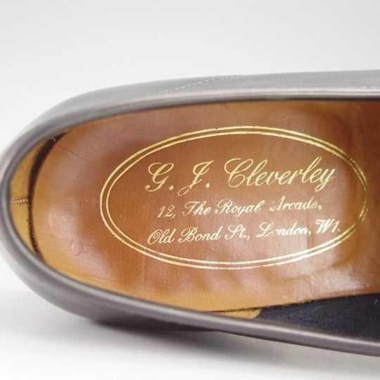 極上★クロケット&ジョーンズ UK6.5程度【★(英)ジョージクレバリー別注/GEORGE CLEVERLEY】ローファー/カーフ/黒/Crockett&Jones★i002