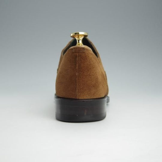 美品★宮城興業 39E【オーダー価格￥52,800-★(英)C.F.ステッド社のスエード/ZERBINO】サイドエラスティック/茶/MIYAGI KOGYO★i004