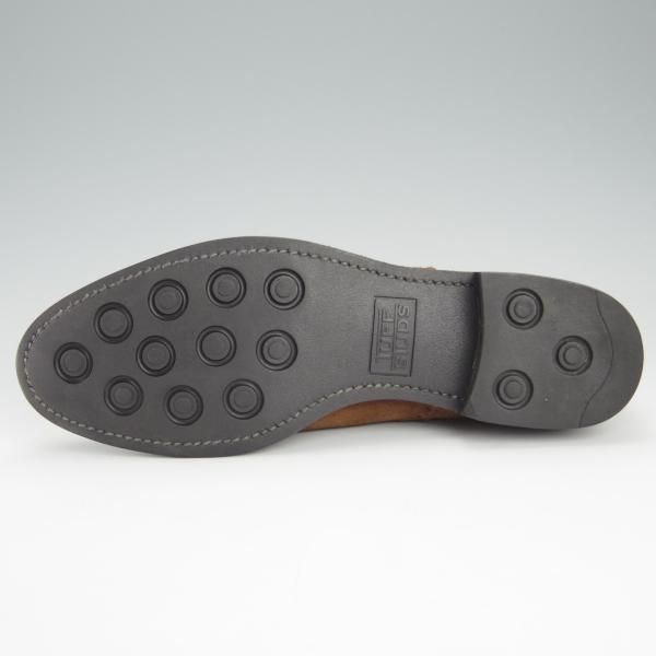 美品★宮城興業 39E【オーダー価格￥52,800-★(英)C.F.ステッド社のスエード/ZERBINO】サイドエラスティック/茶/MIYAGI KOGYO★i004