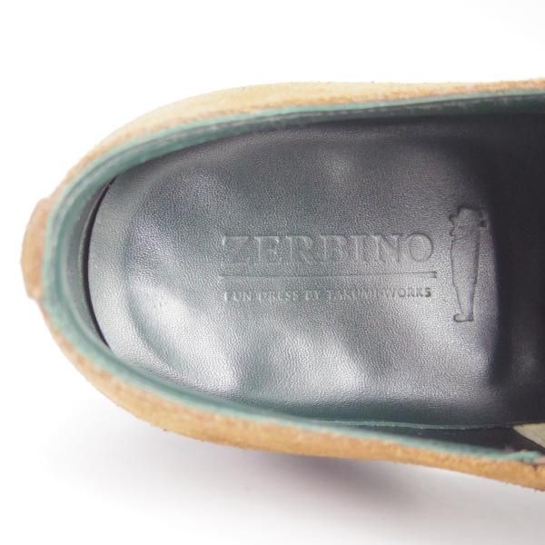 美品★宮城興業 39E【オーダー価格￥52,800-★(英)C.F.ステッド社のスエード/ZERBINO】サイドエラスティック/茶/MIYAGI KOGYO★i004