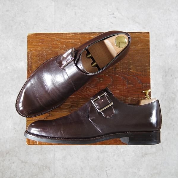 極上★宮城興業 39E【オーダー価格￥59,400-★(仏)アノネイ社のカーフ/ZERBINOネーム】モンクストラップ/濃茶/MIYAGI KOGYO★i005