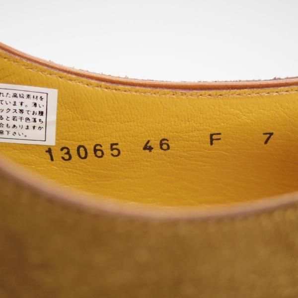 未使用★(伊)サントーニ SIZE 7【ブラックラピド製法★プレーントゥ/Vフロント】13065/茶/スエード/メンズ/Santoni★i006