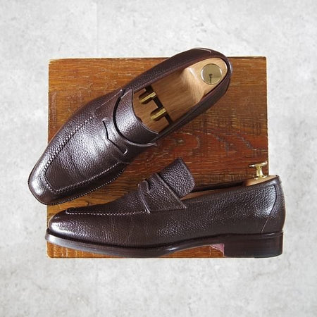 極上★(伊)ステファノ・ベーメル SIZE 39【定価20万円以上★コインローファー/グレインレザー】濃茶/メンズ/Stefano Bemer★i007