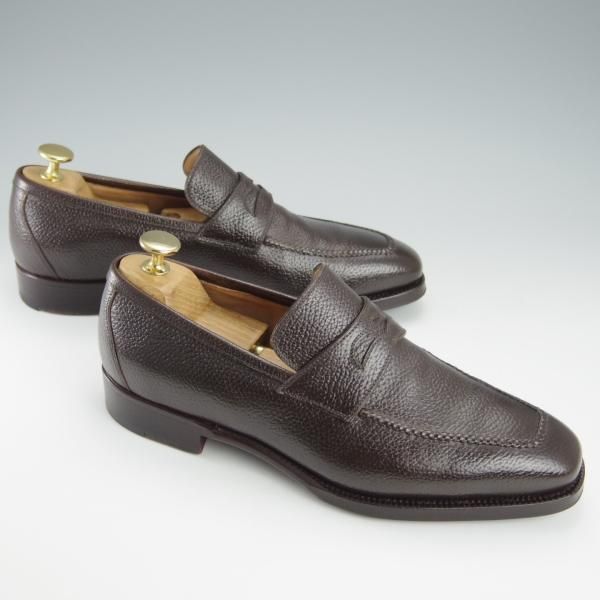 極上★(伊)ステファノ・ベーメル SIZE 39【定価20万円以上★コインローファー/グレインレザー】濃茶/メンズ/Stefano Bemer★i007
