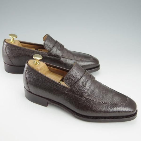 極上★(伊)ステファノ・ベーメル SIZE 39【定価20万円以上★コインローファー/グレインレザー】濃茶/メンズ/Stefano Bemer★i007