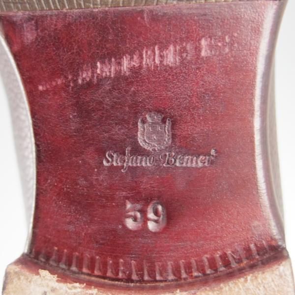 極上★(伊)ステファノ・ベーメル SIZE 39【定価20万円以上★コインローファー/グレインレザー】濃茶/メンズ/Stefano Bemer★i007