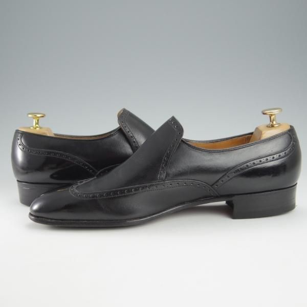 極上★チャーチ UK8.5程度【貴重★2都市ロゴ(〜70's)/旧チャーチ/センターエラスティック】149ラスト/カーフ/黒/メンズ/Church's★i009