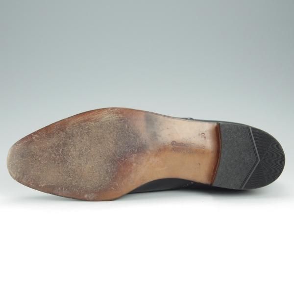 極上★チャーチ UK8.5程度【貴重★2都市ロゴ(〜70's)/旧チャーチ/センターエラスティック】149ラスト/カーフ/黒/メンズ/Church's★i009