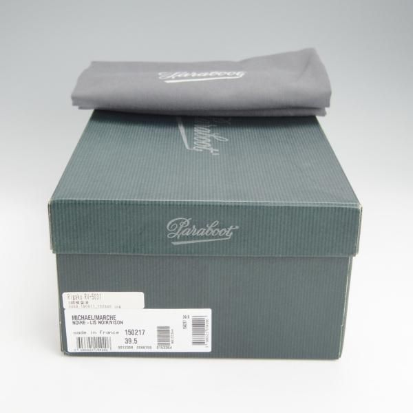 極美品★パラブーツ SIZE 39.5【定価￥92,400-★VISON(ミンクファー)仕様/ミカエル/MICHAEL】チロリアンシューズ/黒/Paraboot★i010