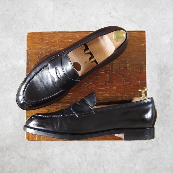 極美品★(英)FOSTER&SON/フォスター&サン 6E【定価￥154,000-★コインローファー/BURFORD】18ラスト/カーフ/黒/メンズ★i011