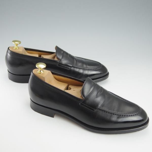 極美品★(英)FOSTER&SON/フォスター&サン 6E【定価￥154,000-★コインローファー/BURFORD】18ラスト/カーフ/黒/メンズ★i011