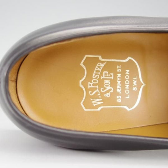 極美品★(英)FOSTER&SON/フォスター&サン 6E【定価￥154,000-★コインローファー/BURFORD】18ラスト/カーフ/黒/メンズ★i011