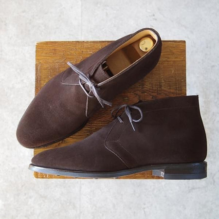 極上★(浅草)RENDO/レンド SIZE 7.5【定価￥53,900-★ダイナイトソール仕様/7706】チャッカブーツ/スエード/濃茶/メンズ★i013