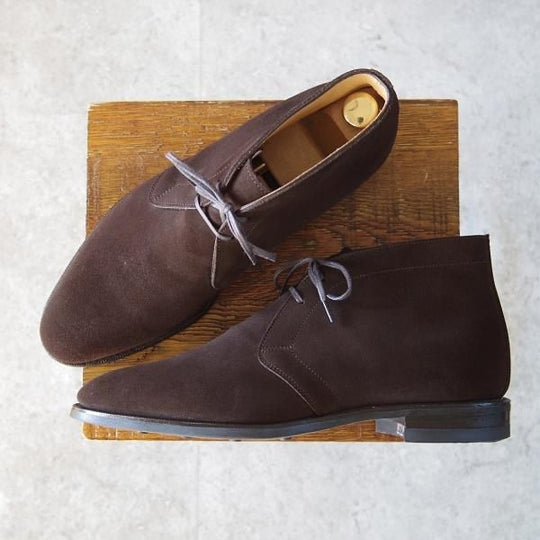 極上★(浅草)RENDO/レンド SIZE 7.5【定価￥53,900-★ダイナイトソール仕様/7706】チャッカブーツ/スエード/濃茶/メンズ★i013